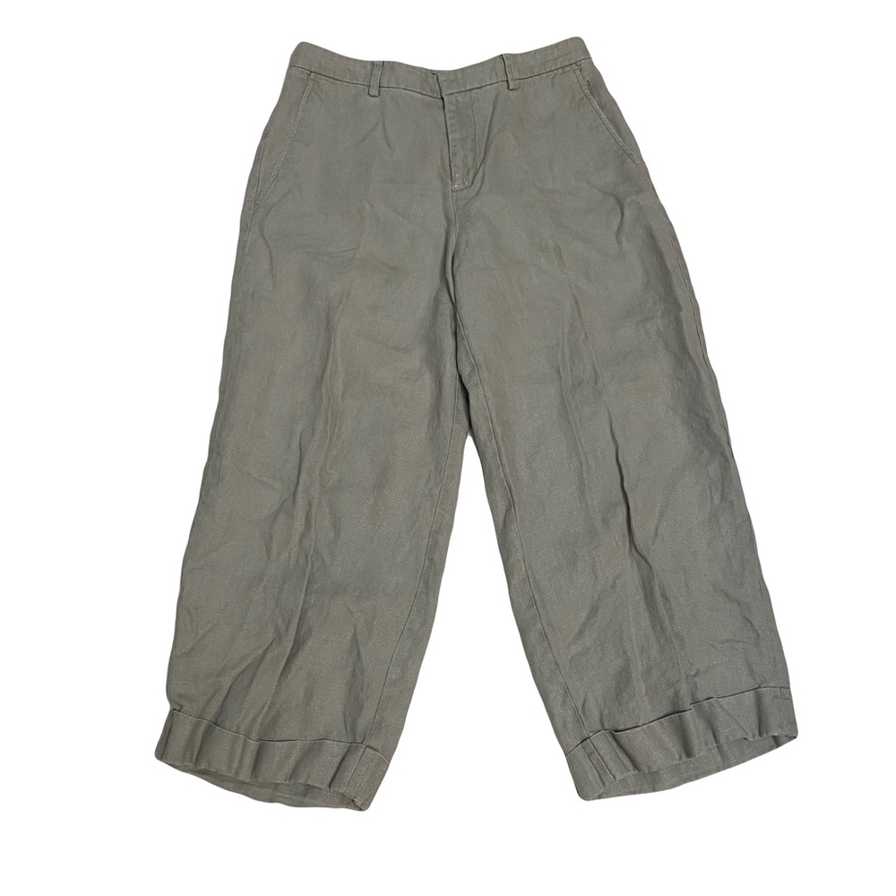 Lauren Ralph Lauren vintage women’s 100% linen baggy wide leg cropped pants 8